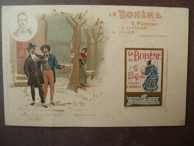 Boheme Puccini Ricordi Teatro Storchi Modena Cartolina Postale Erinnofilo Lirica