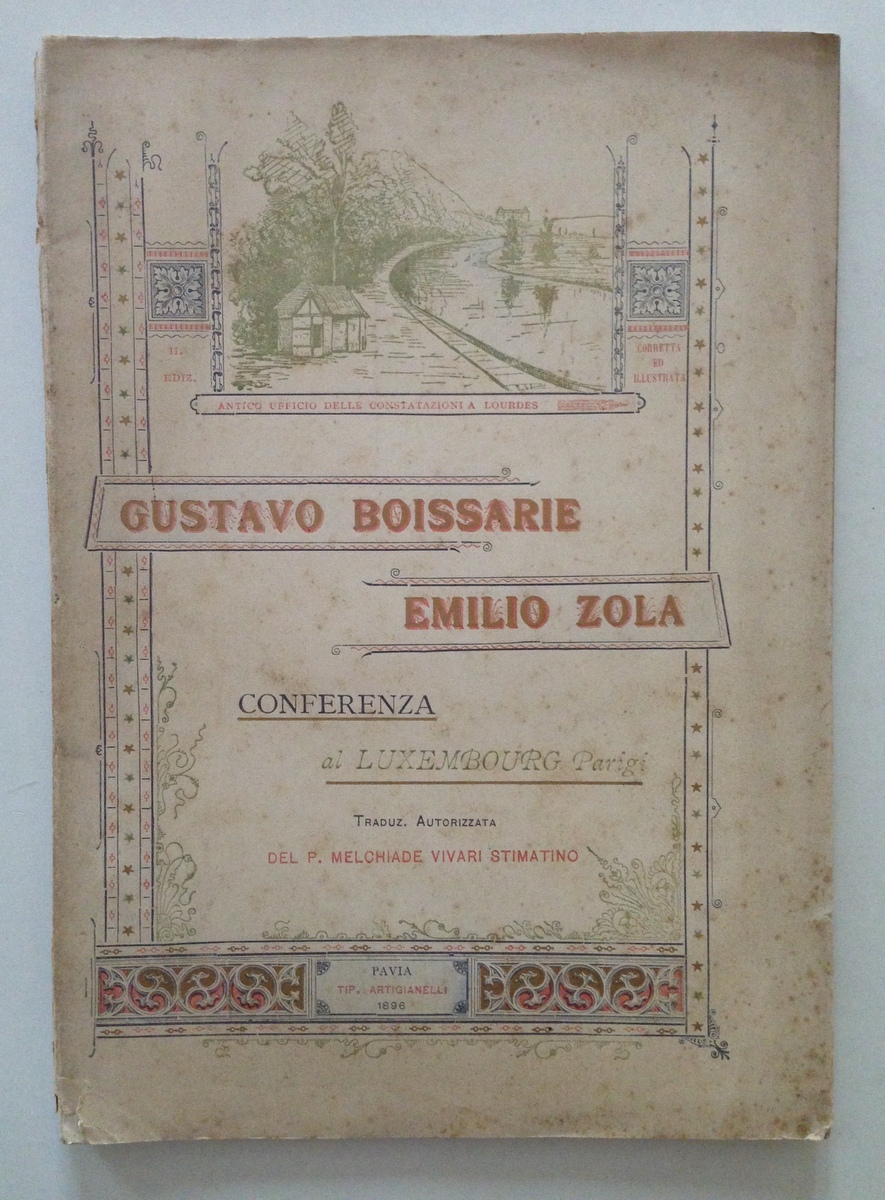 BOISSARIE GUSTAVO EMILIO ZOLA CONFERENZA AL LUXEMBOURG PARIGI PAVIA ARTIGIANELLI