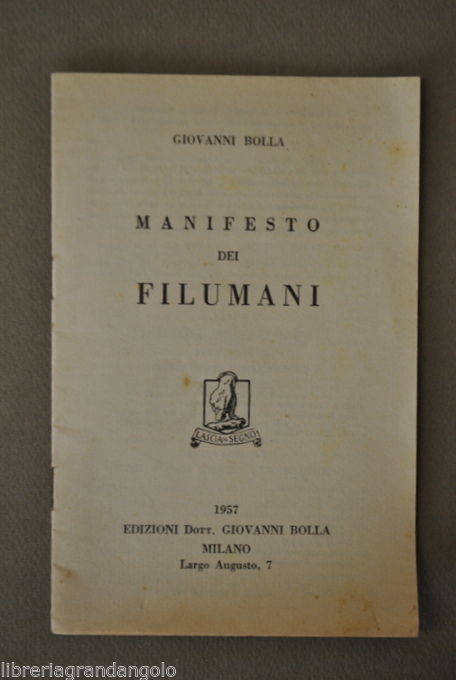 Bolla Manifesto Filumani Morale Sviluppo Personalit‡ Dignit‡ Socialit‡ 1957