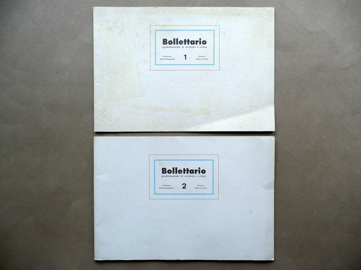 Bollettario Rivista di Scrittura e Critica Numeri 1 e 2 …