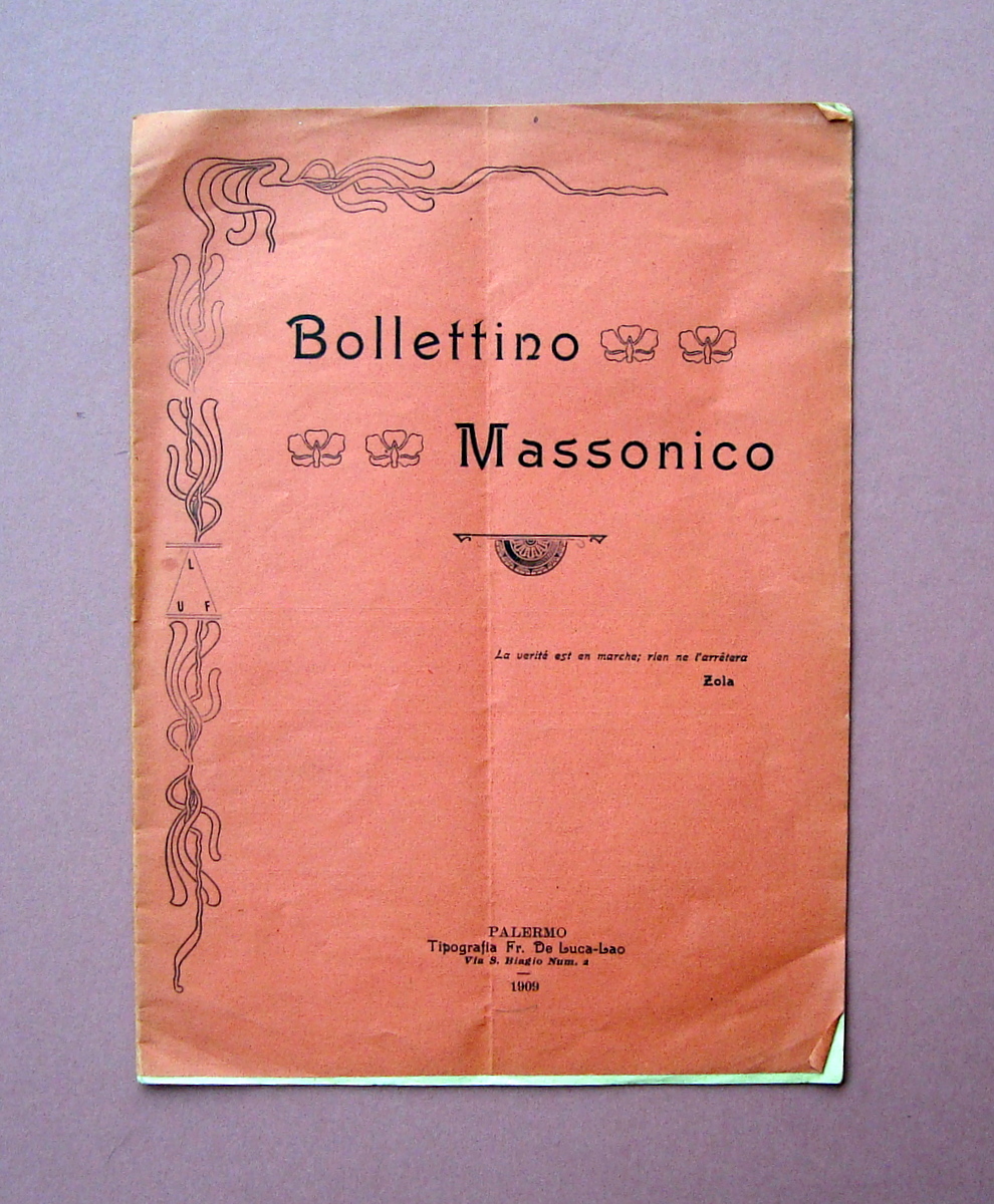 Bollettino Massonico Palermo 1909 Disastro Calabro Siculo Tip De Luca …