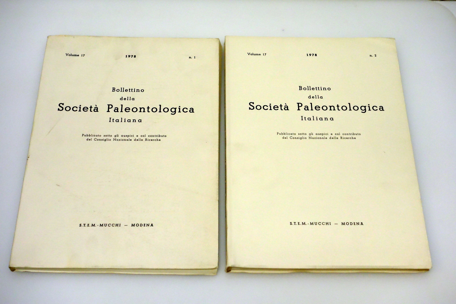 BOLLETTINO SOCIETA' PALEONTOLOGICA ITALIANA STEM ANNATA COMPLETA 1978