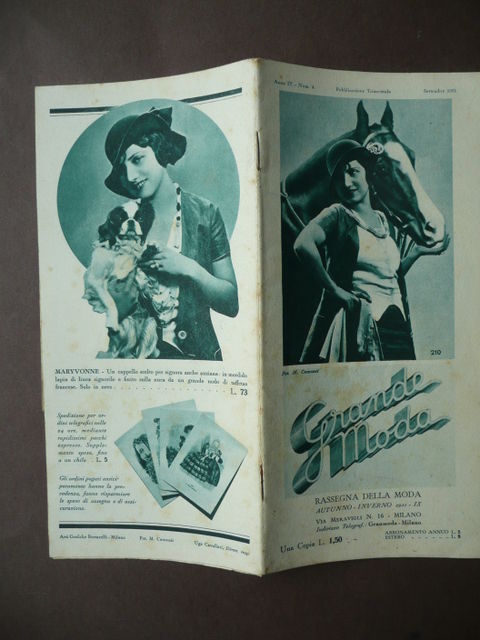 Brochure Grande Moda Italiana Milano Rassegna Autunno Inverno 1931 Cappelli