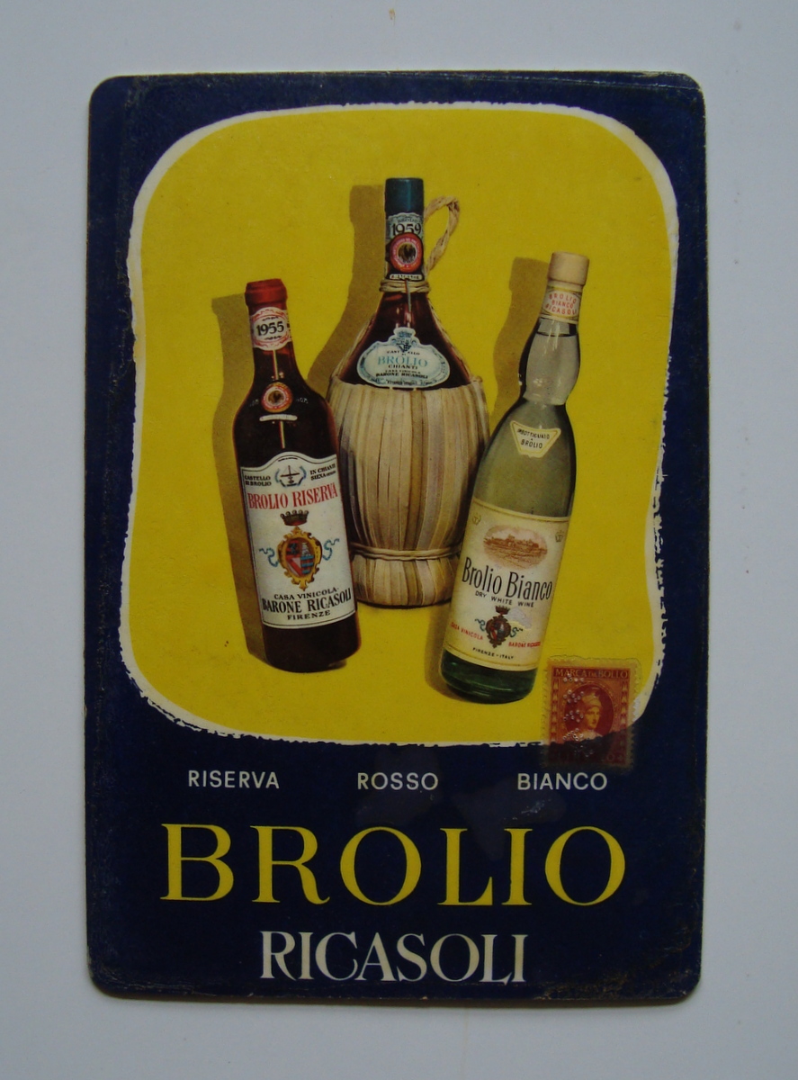 Brolio Ricasoli pubblicit‡ plastica 1964 bifronte da veterina
