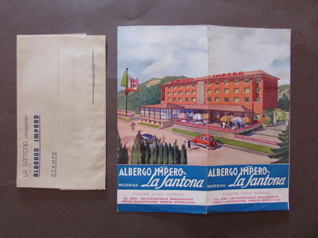 Brossura Pubblicitaria Pieghevole Albergo Impero La Santona Modena 1939 Cimone