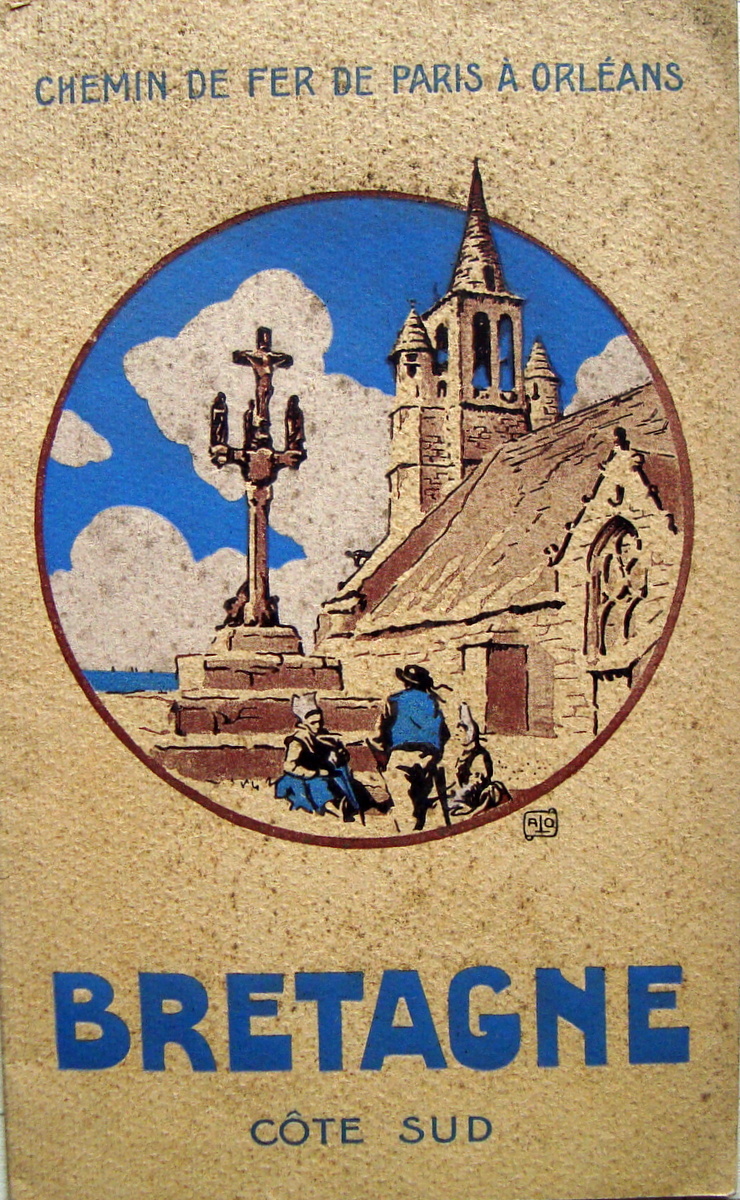 Brossura Turismo Bretagna 1924 Cote sud Parigi Orleans Francia