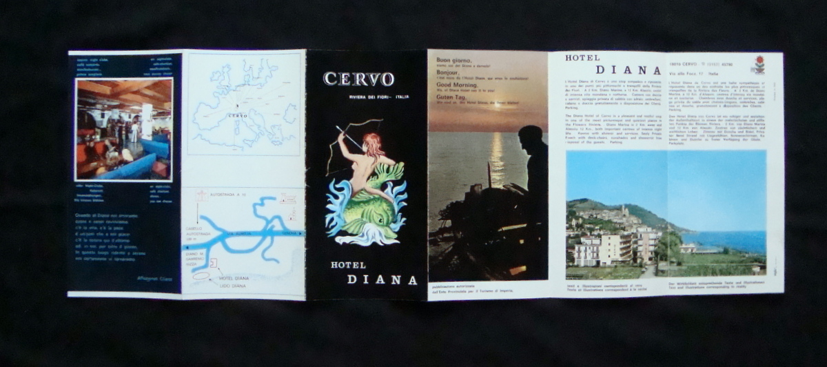 Brossura Turistica Hotel Diana Cervo Riviera dei Fiori anni 60 …