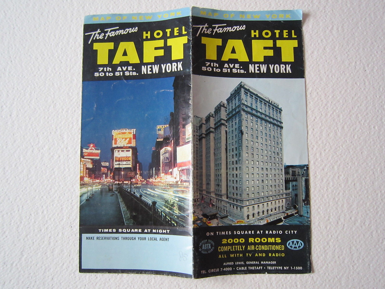 Brossura Turistica Taft Hotel New York Pubblcit‡ America Times Square …