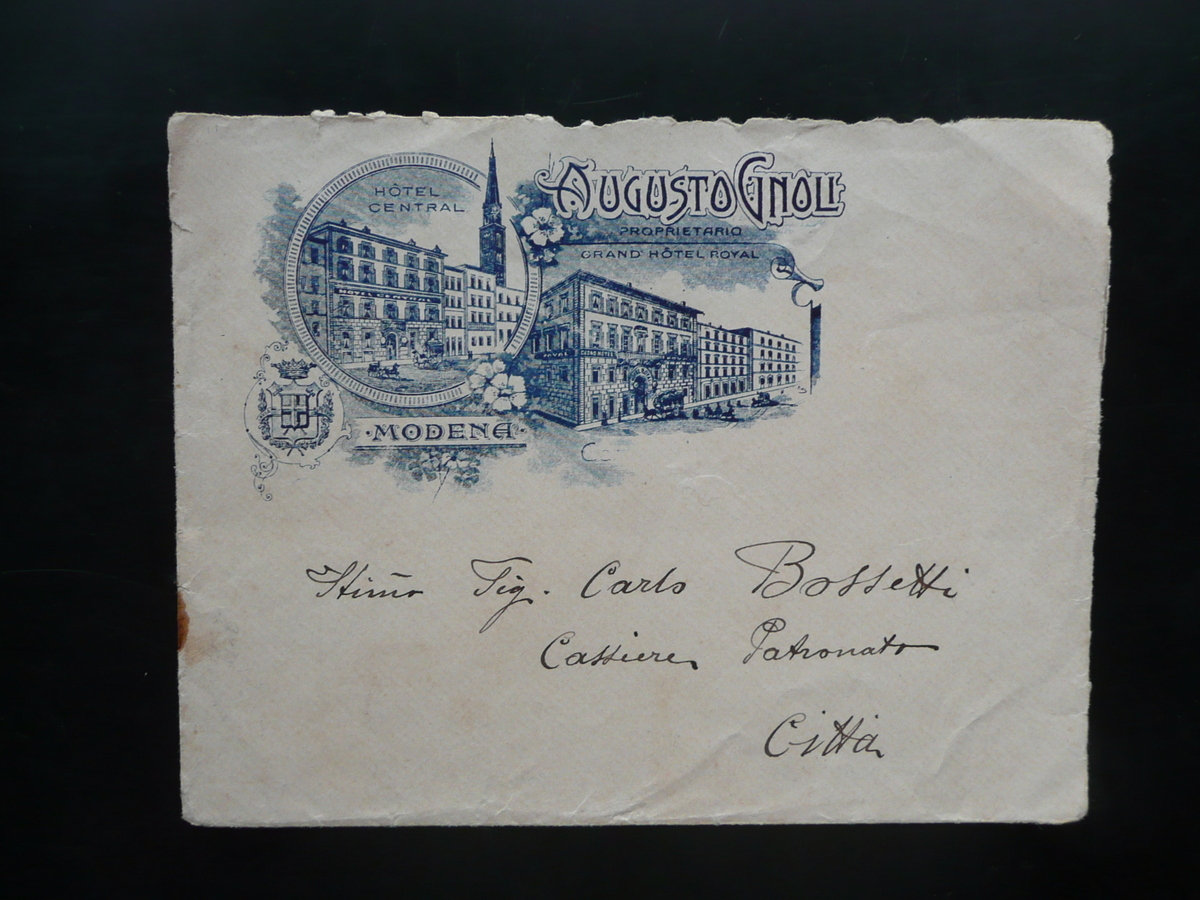 Busta Intestazione Grand Hotel Royal Central Modena Augusto Gnoli Primo …