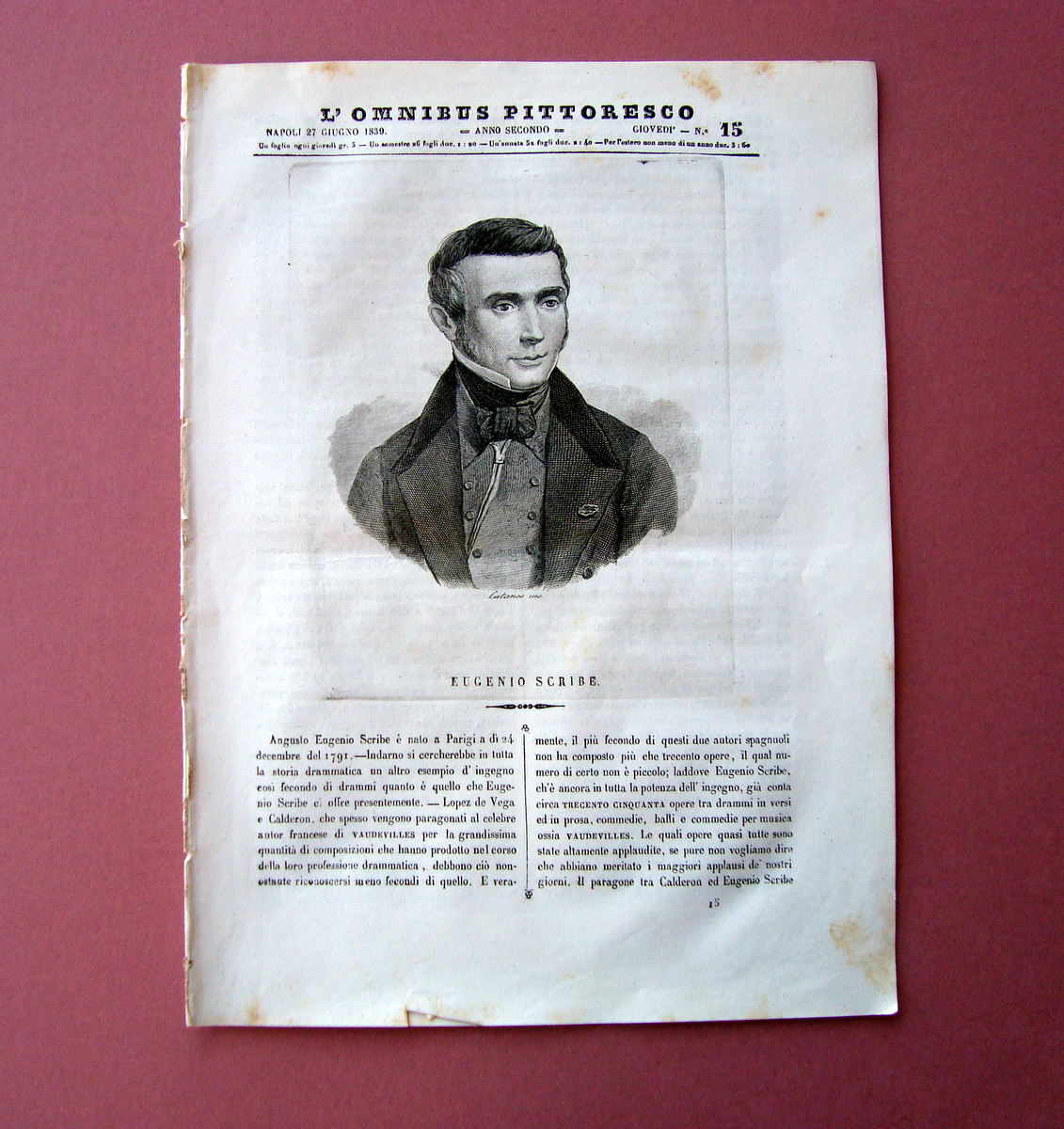 Cagliari-Santuri incisioni+articoli Rivista Omnibus Pittoresco N15 Napoli 1839