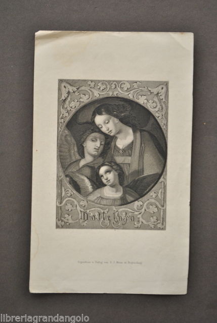 Calcografia Incisione Religione Chiesa Alleluia Angeli Spirito 1880
