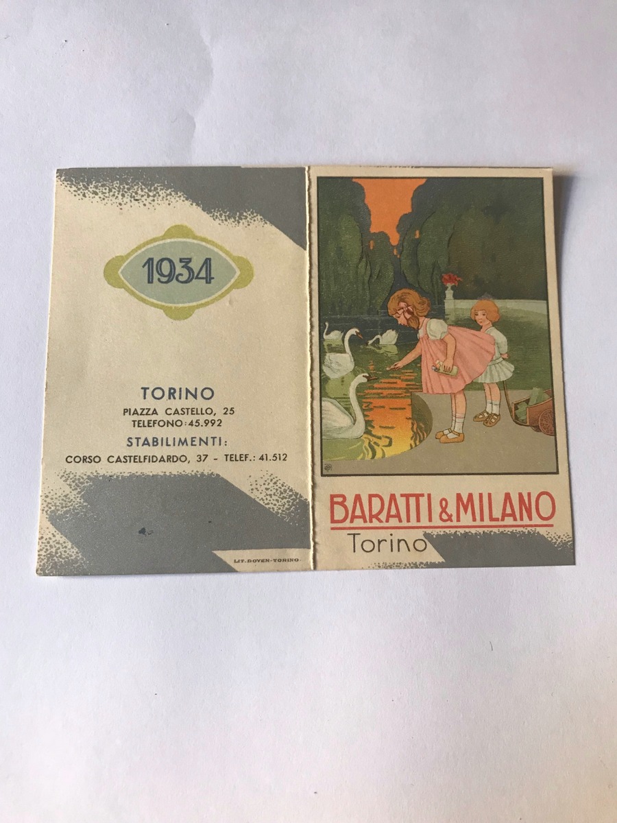 Calendarietto Baratti e Milano Torino 1934