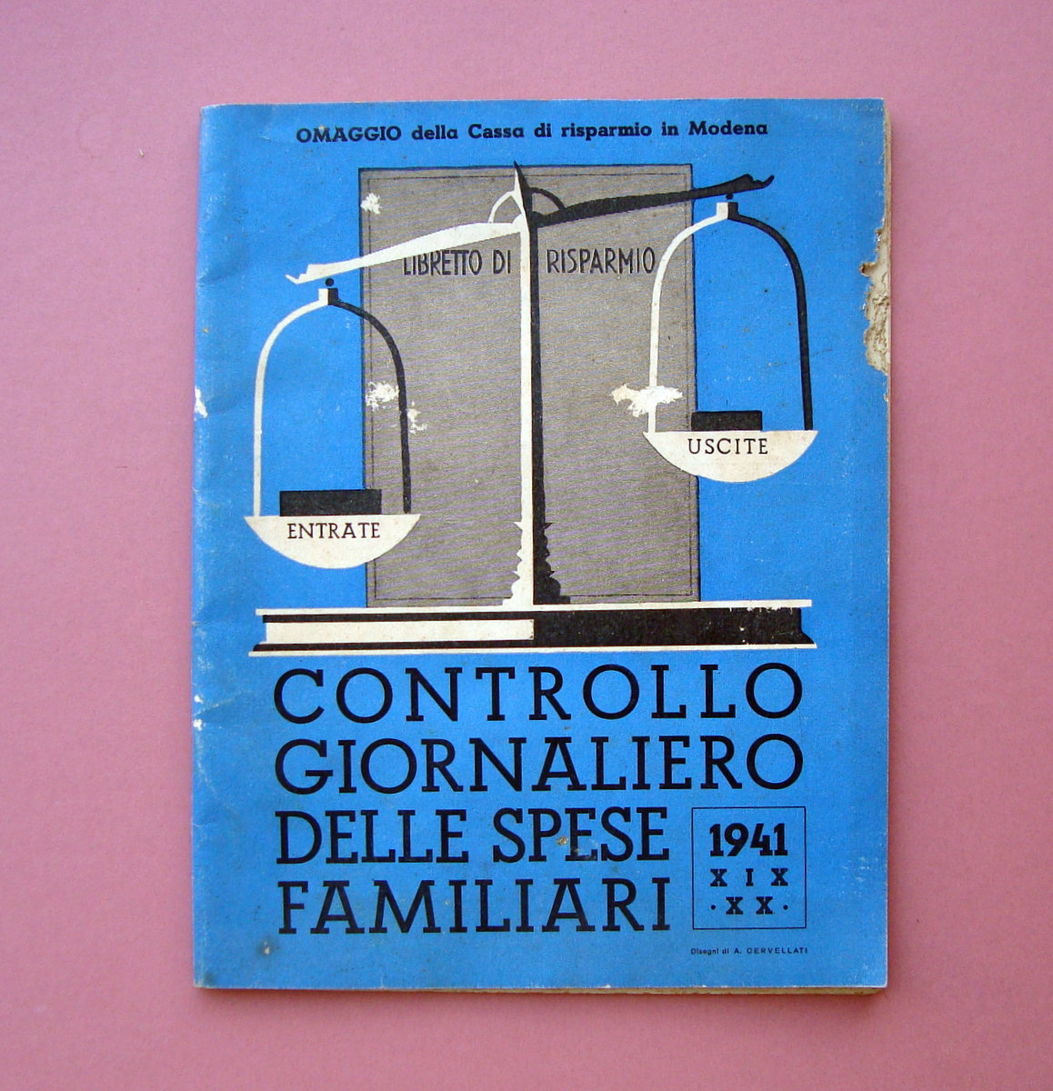 Calendario Controllo Giornaliero Spese Familiari 1941 Autarchia dis. Cervellati
