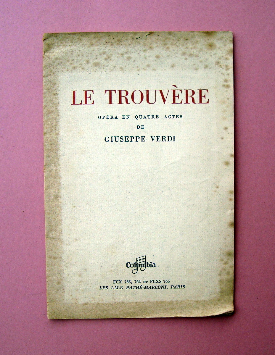 Callas Maria Meneghini Von Karajan Le Trouvère Verdi 1958 Columbia …