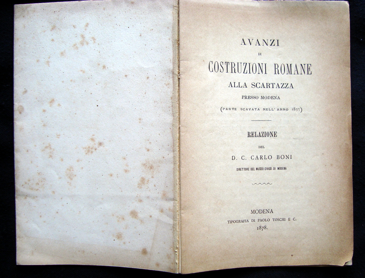 Carlo Boni Avanzi Costruzioni Romane alla Scartazza Modena 1878 Tip …
