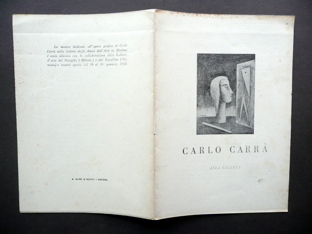 Carlo Carr‡ alla Saletta Amici dell'Arte Modena 1952 Catalogo Opere …