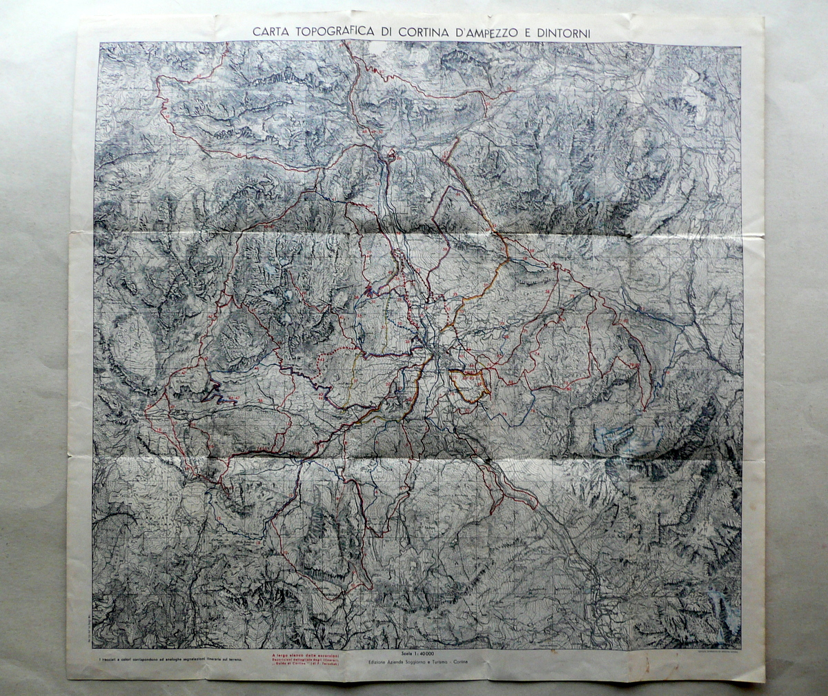 Carta Topografica di Cortina d'Ampezzo e Dintorni Anni '30 Turismo …