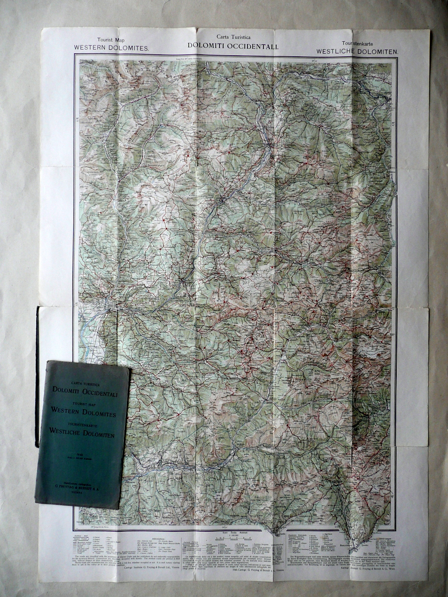 Carta Turistica delle Dolomiti Occidentali Scala 1:100000 Freytag Berndt Vienna
