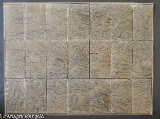 Cartografia Istituto Geografico Geografia Pianta di Firenze Toscana 1880