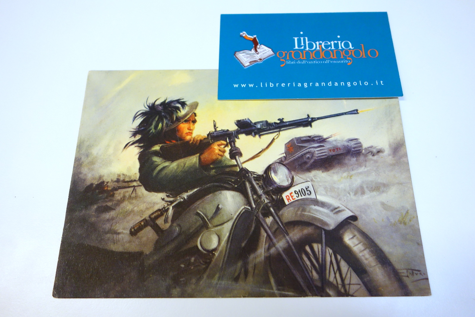 Cartolina 12 Reggimento Bersaglieri Compagnia Motociclisti viaggiata Tafuri 1942