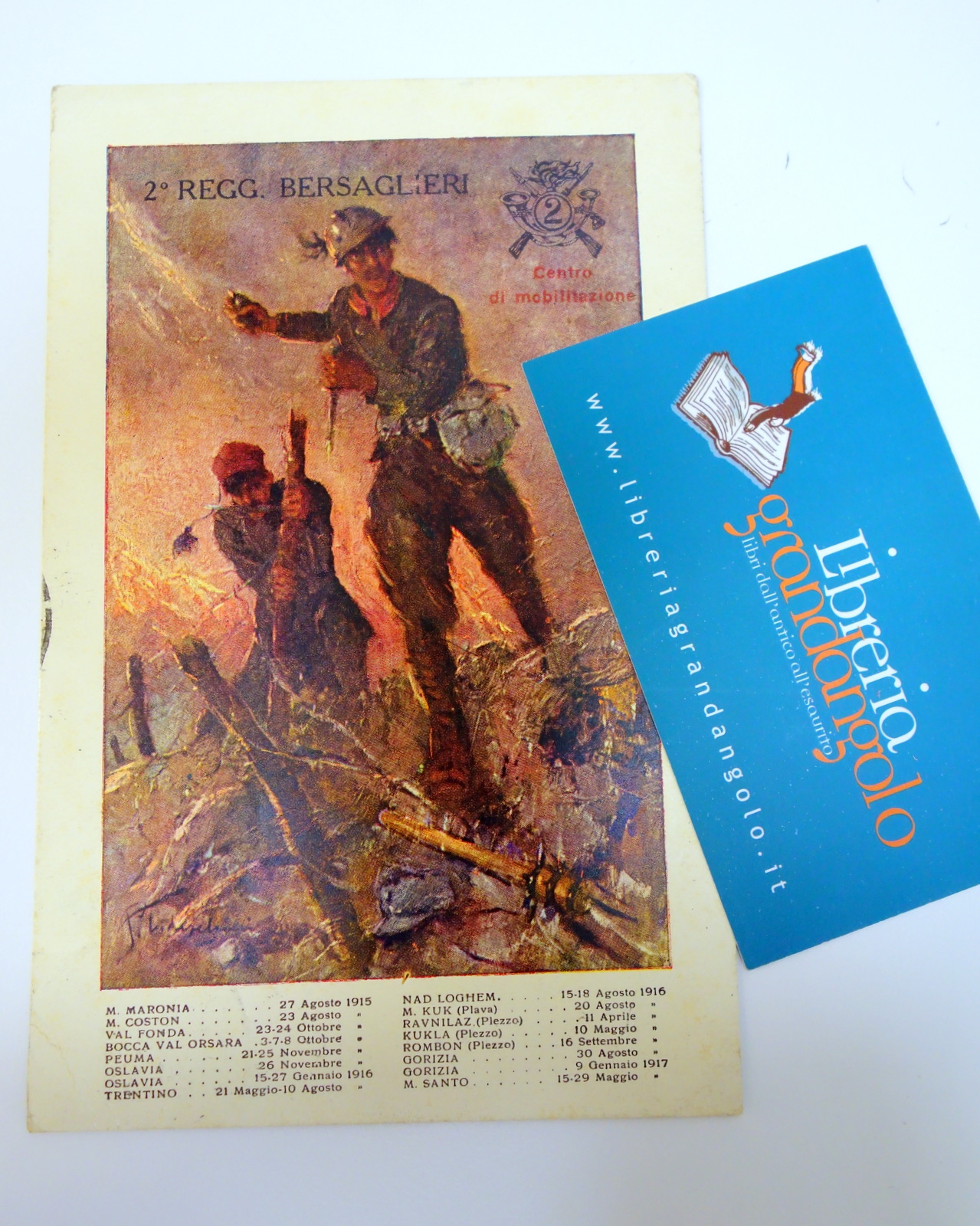 Cartolina 2° Reggimento Bersaglieri Centro di Mobilitazione viaggiata 1918