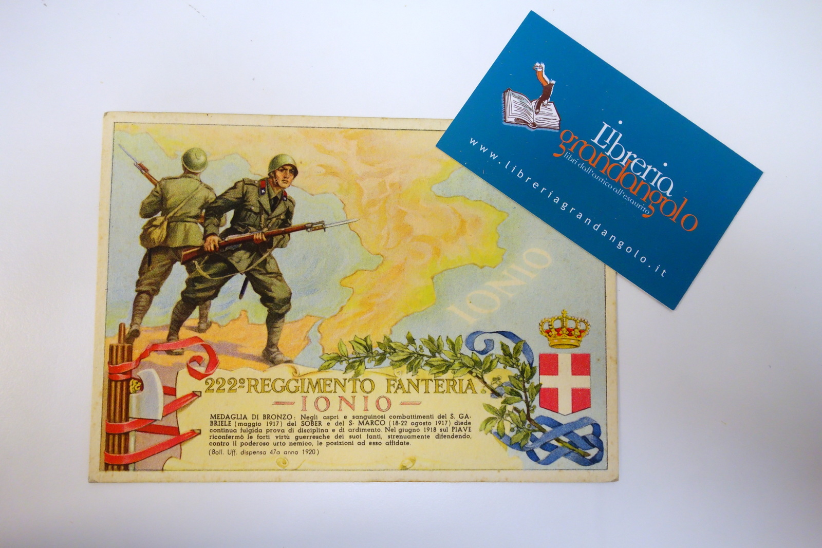 Cartolina 222° Reggimento Fanteria "Ionio" viaggiata La Monaca
