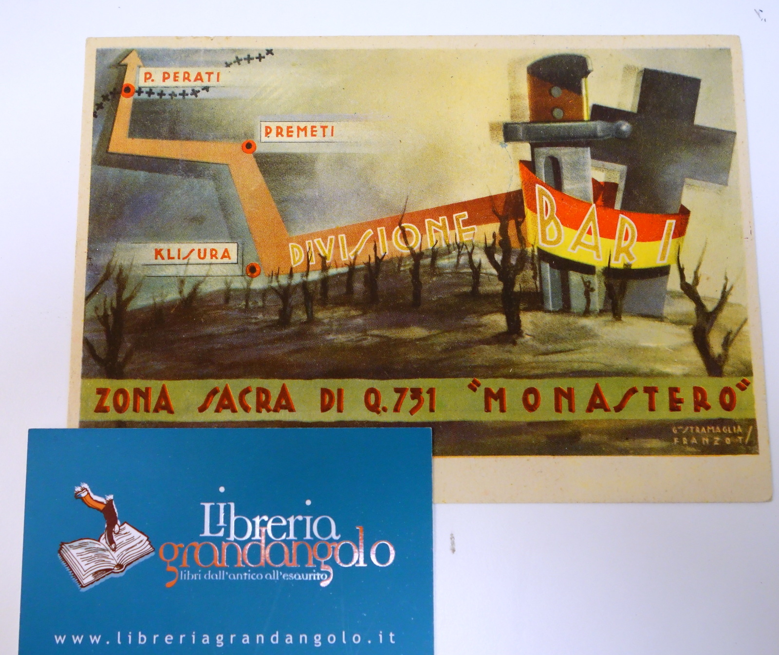 Cartolina 47a Divisione "Bari" Zona Sacra di "Monastero" viaggiata 1943