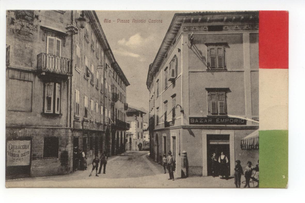 Cartolina Ala Piazza Antonio Cantore viaggiata Trento
