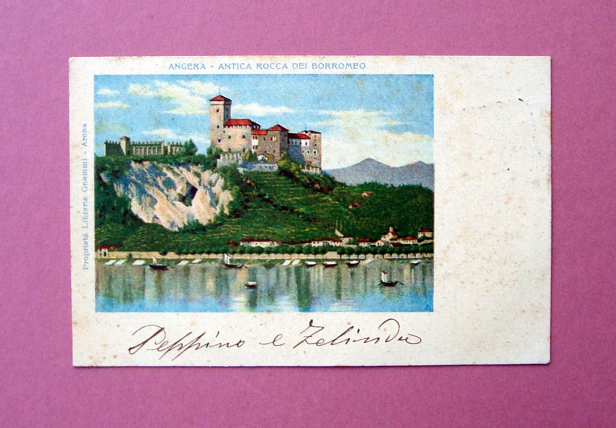 Cartolina Angera Antica Rocca dei Borromeo 1901 viaggiata