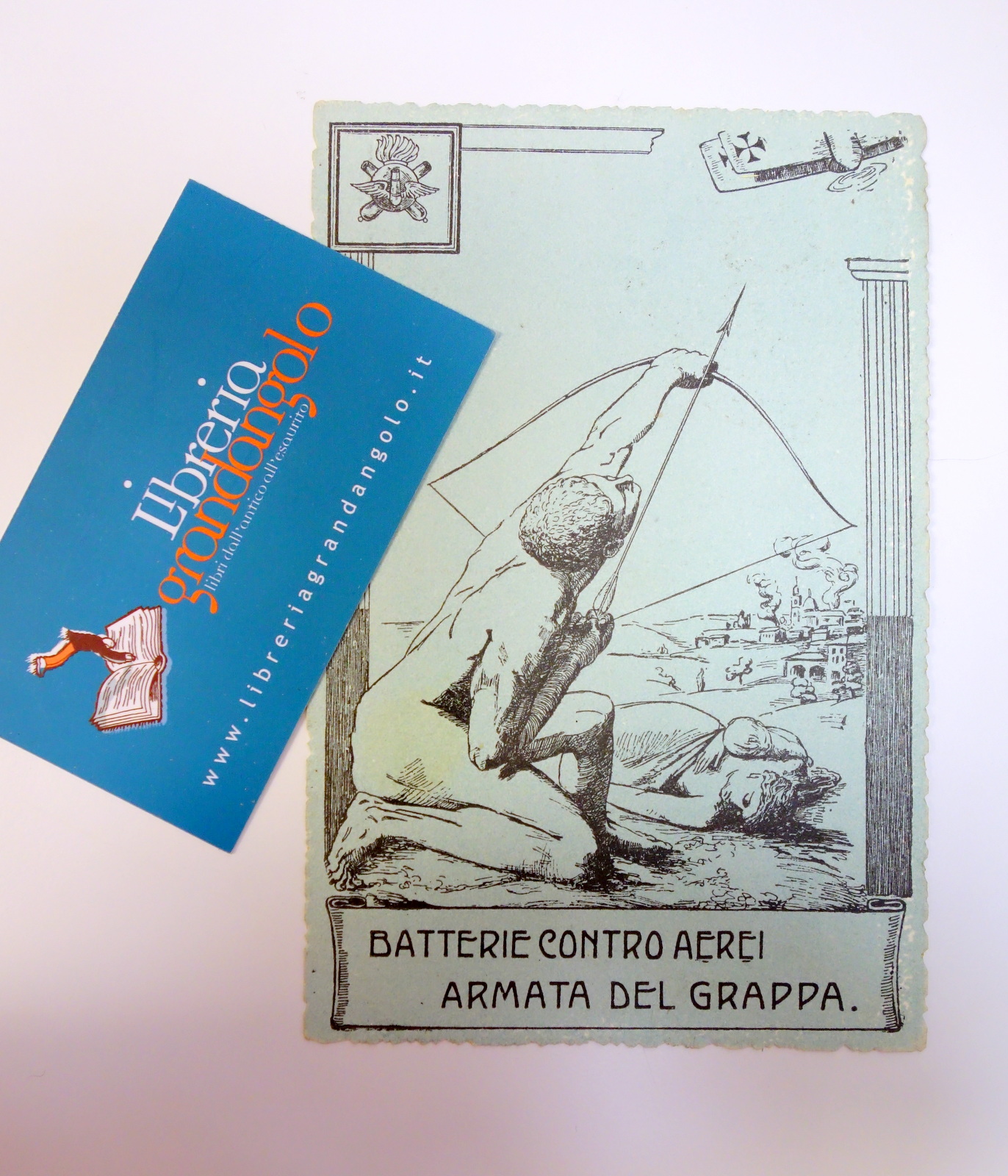 Cartolina Batterie Contro Aerei Armata del Grappa viaggiata 1918 contraerea