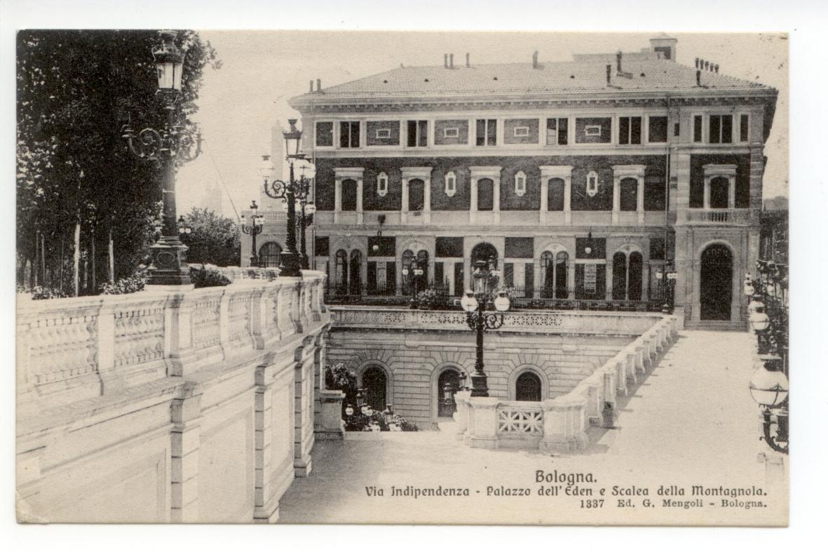 Cartolina Bologna Via Indipendenza Palazzo dell' Eden e Scalea 1908 …
