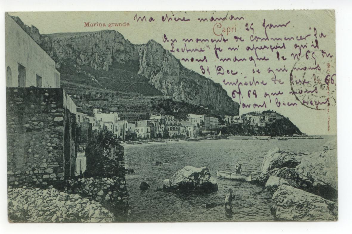Cartolina Capri Marina Grande 1903 viaggiata Napoli