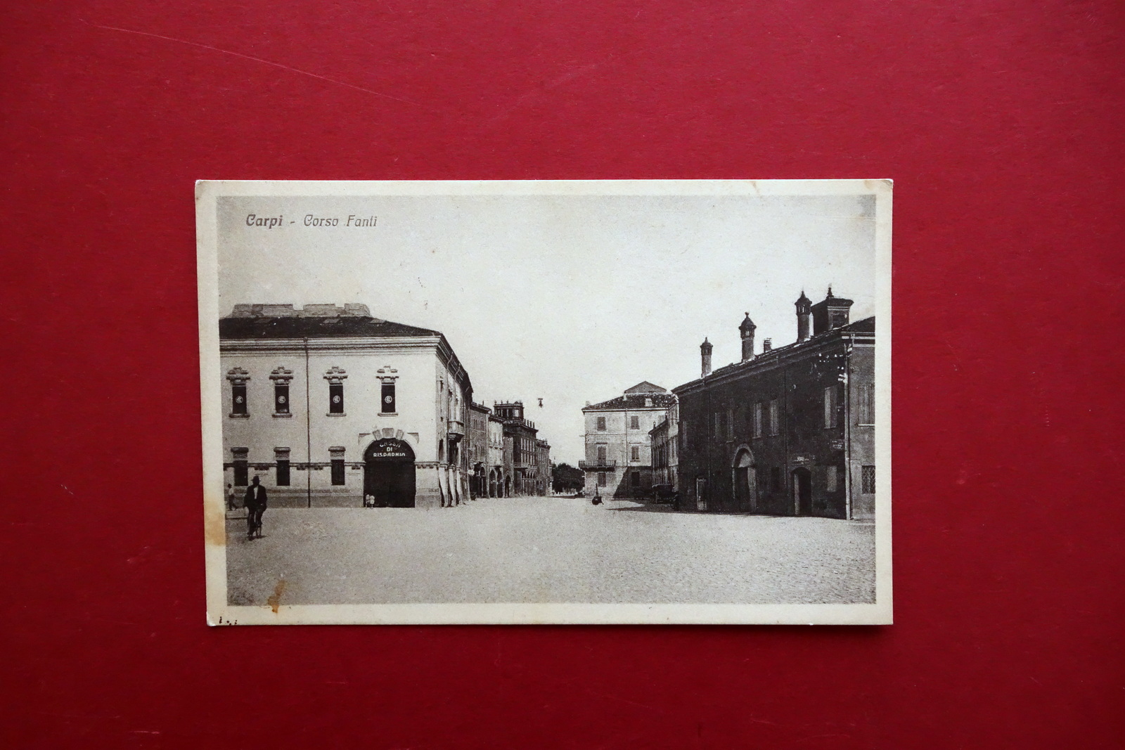 Cartolina Carpi Corso Fanti Cassa di Risparmio Viaggiata 1932 Modena