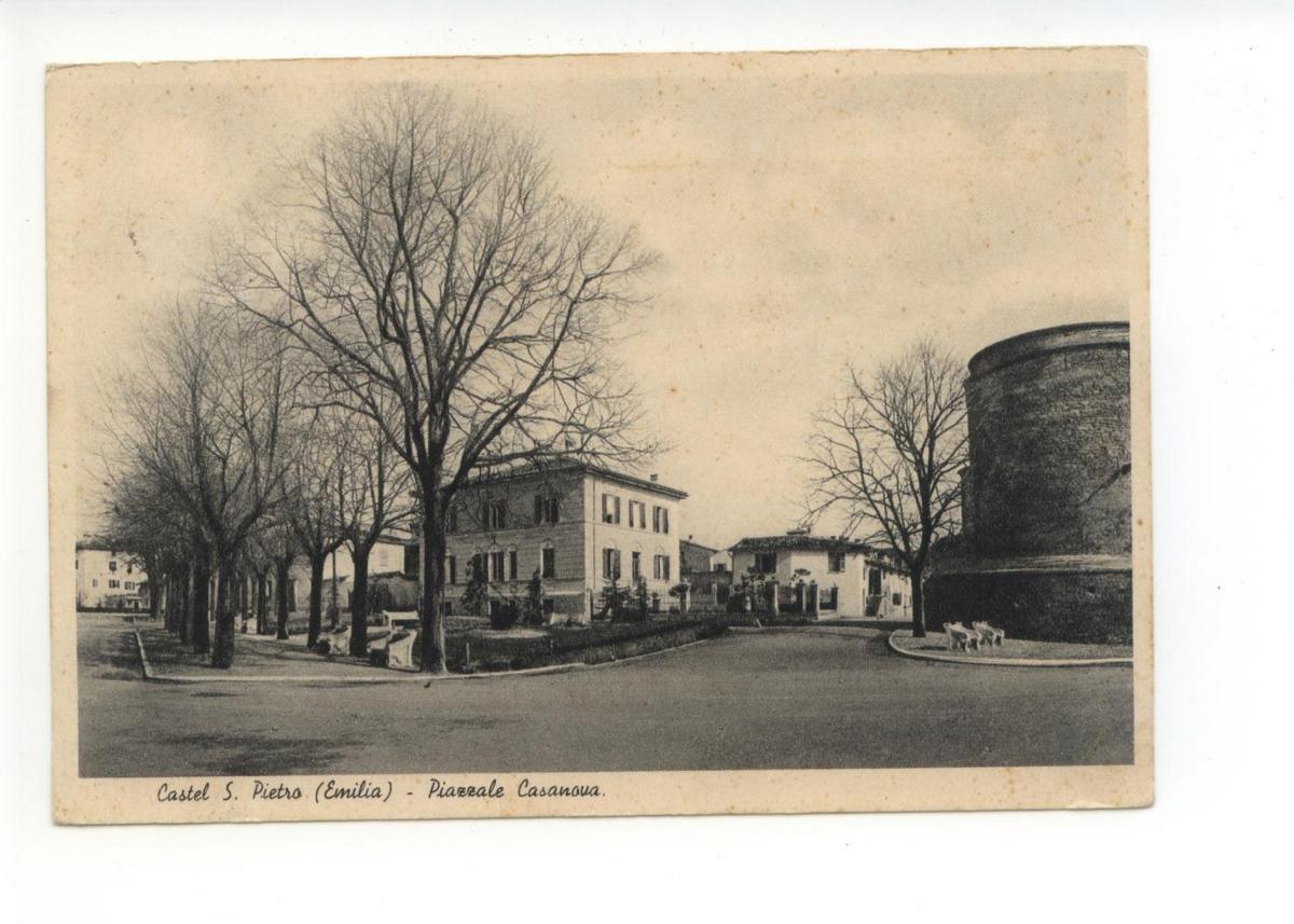 Cartolina Castel S. Pietro Emilia Piazzale Casanova 1941 viaggiata Bologna