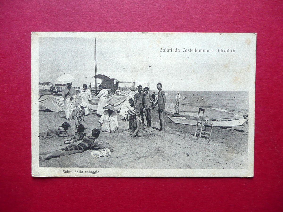 Cartolina Castellammare Adriatico Pescara Spiaggia Viaggiata Animata 1912