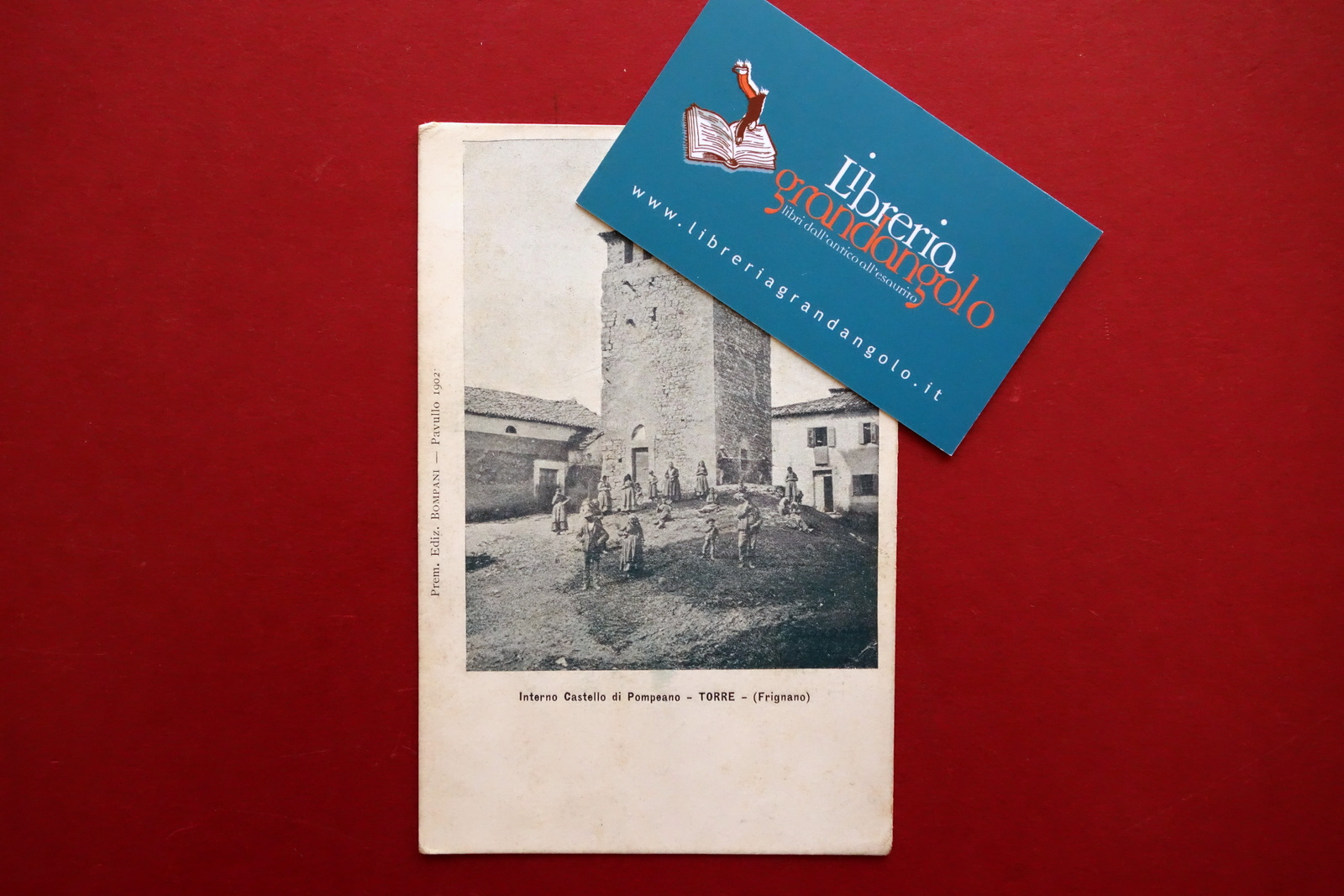 Cartolina Castello di Pompeano Torre Serramazzoni Modena Viaggiata 1910 Animata