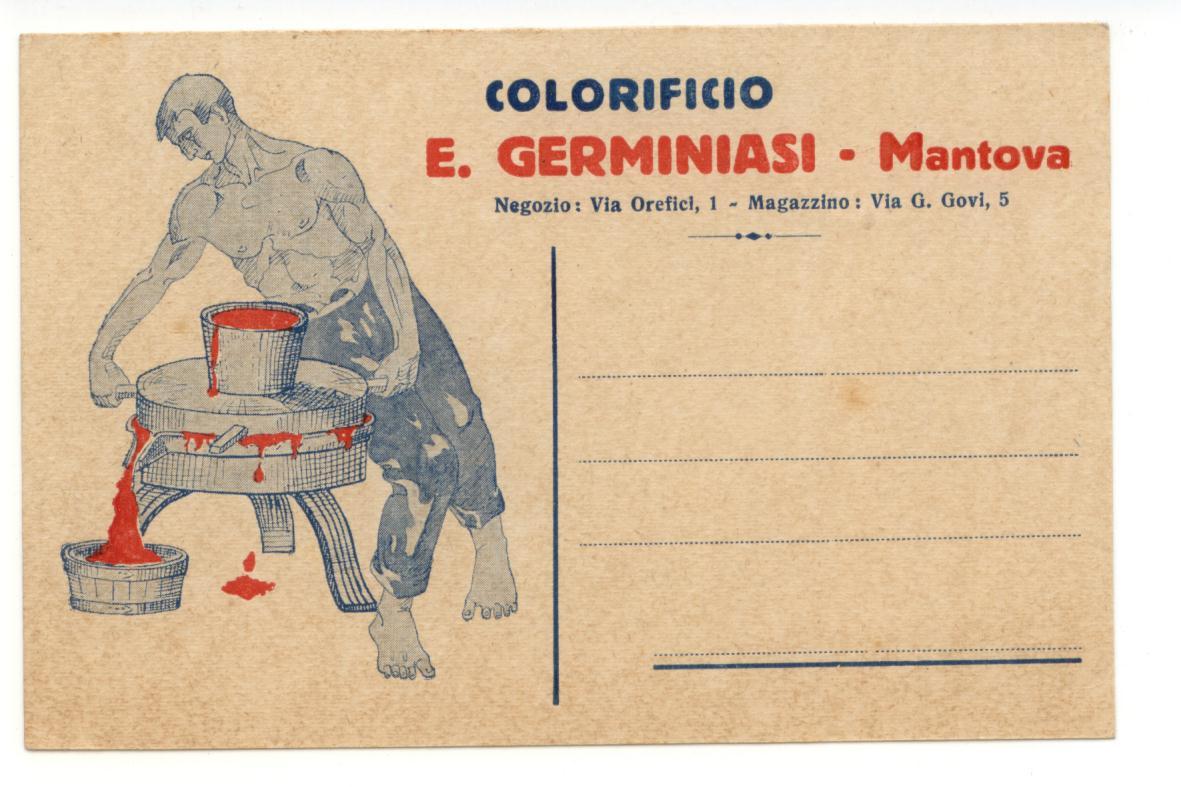 Cartolina Colorificio Germiniasi Mantova non viaggiata pubblicit‡