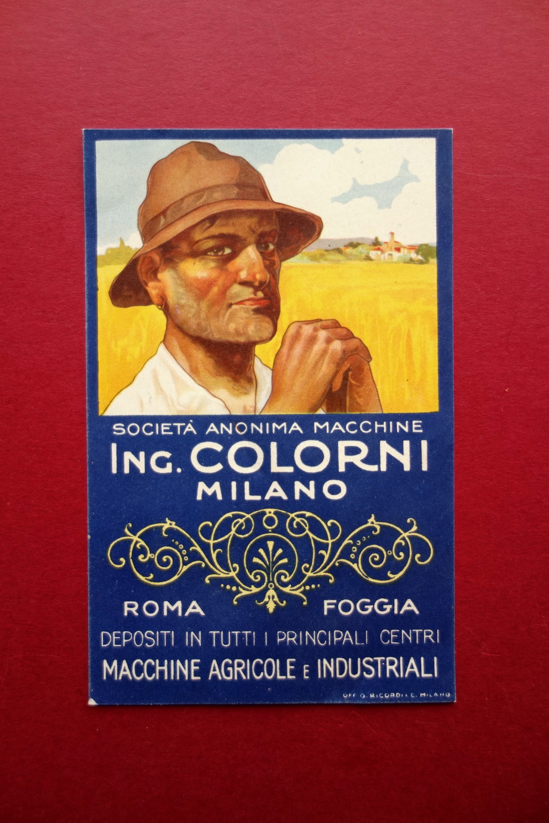Cartolina Colorni Milano Macchine Agricole e Industriali Ricordi Primo '900