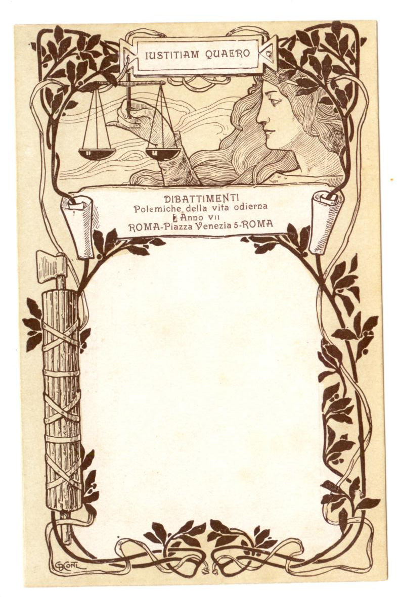 Cartolina Dibattimenti Iustitiam Quaero Polemiche Della Vita non viaggiata