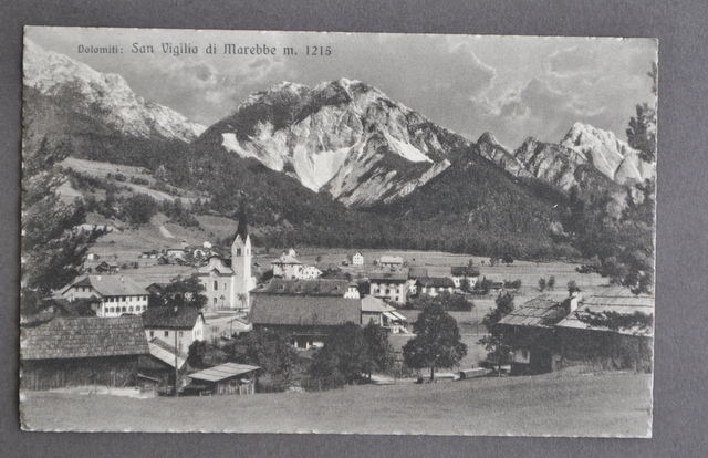 Cartolina Dolomiti Montagna San Vigilio Marebbe Bolzano 1919