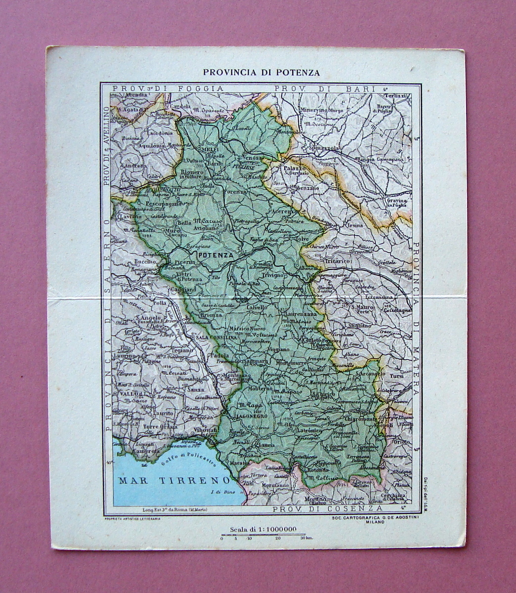 Cartolina doppia Laboratorio Zoja1933 Potenza provincia viaggiata in franchigia