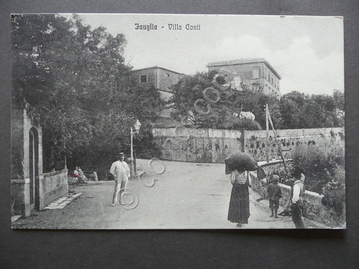 Cartolina Fauglia Villa Conti Pisa Animata Viaggiata 1912