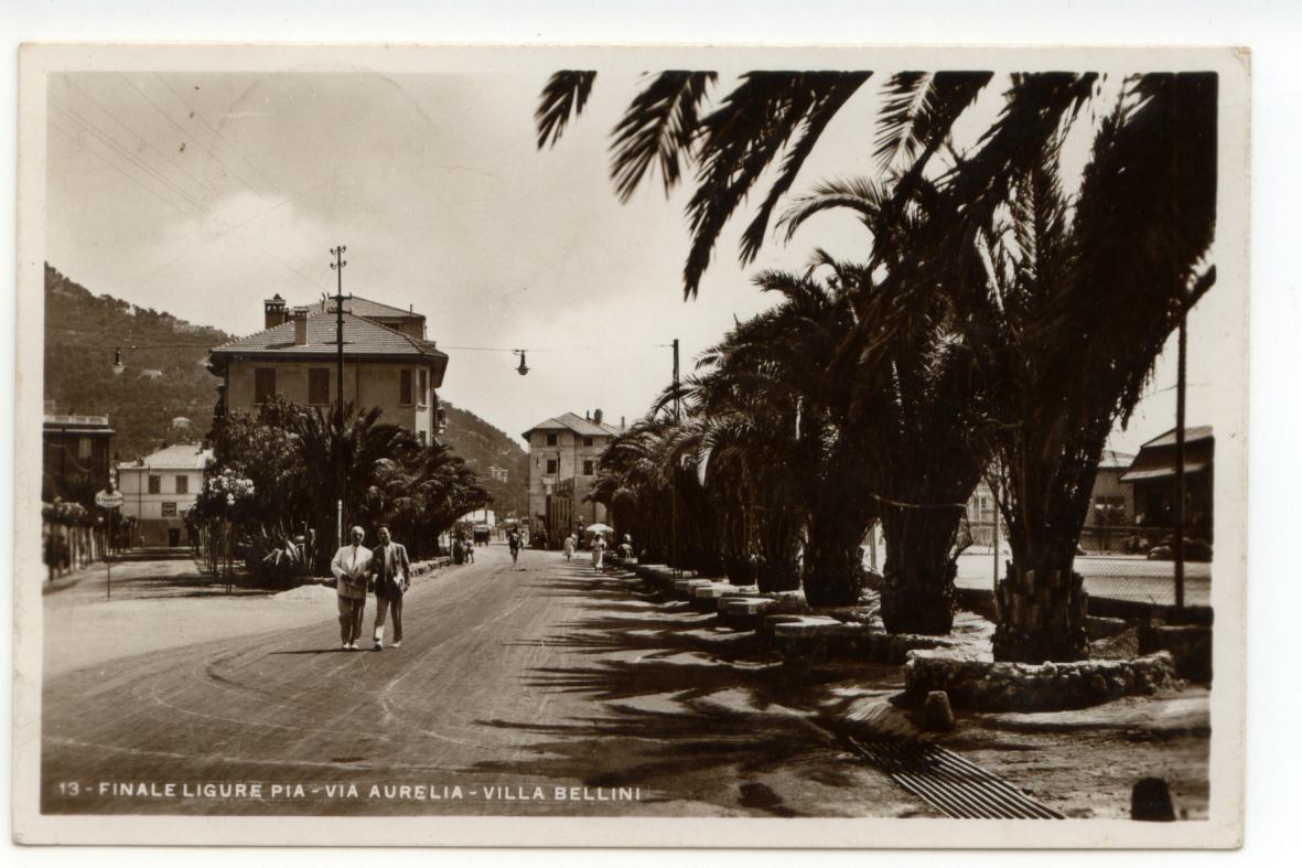Cartolina Finale Ligure Pia Via Aurelia Villa Bellini 1939 viaggiata …