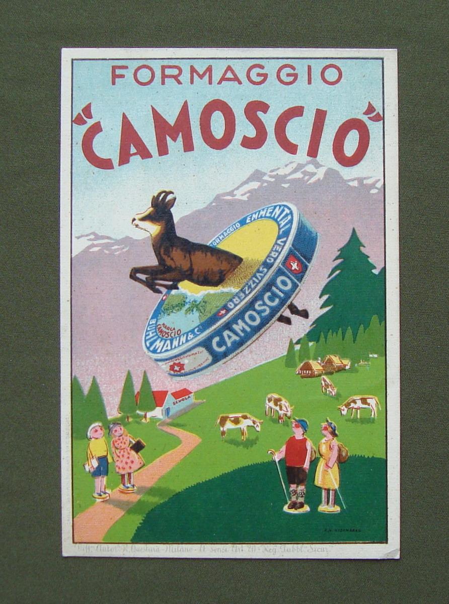 Cartolina Formaggio Camoscio Fiera di Milano non viaggiata