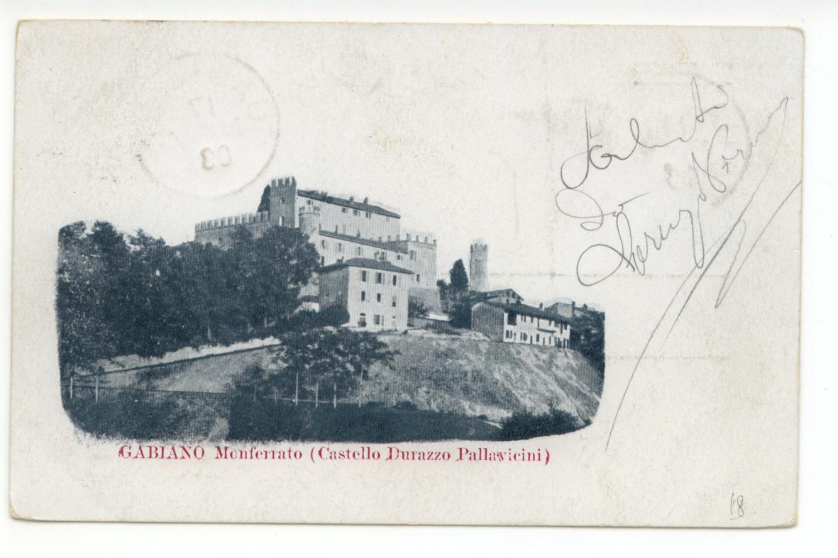 Cartolina Gabiano Monferrato Castello Durazzo Pallavicini 1903 viaggiata