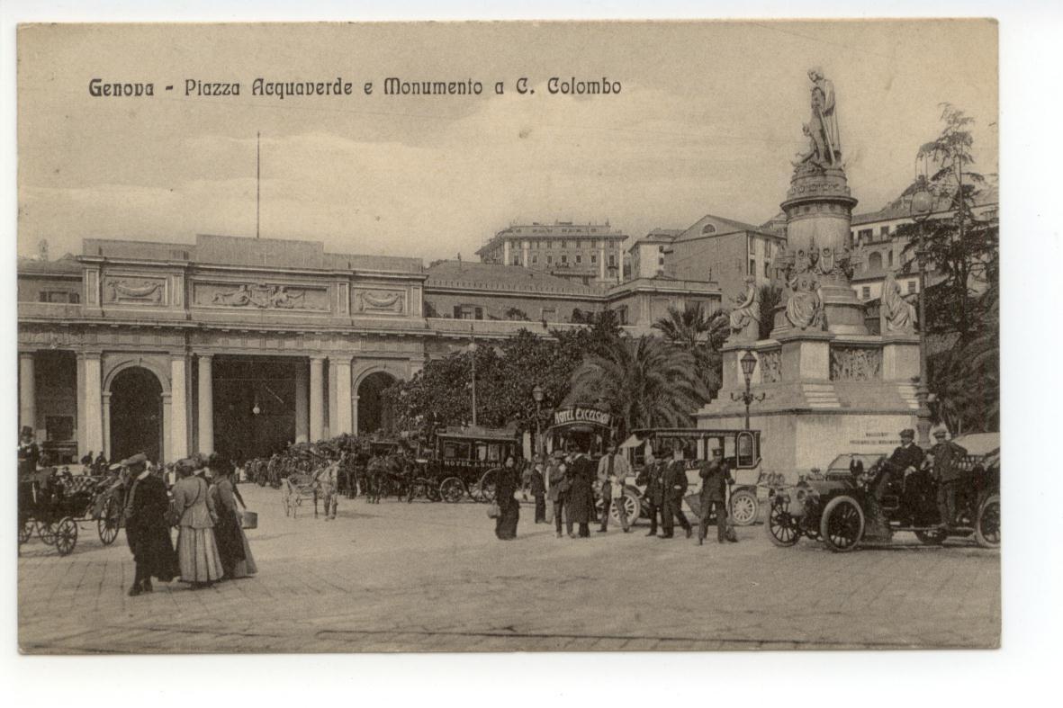 Cartolina Genova Piazza Acquaverde e Monumento a C. Colombo 1912 …