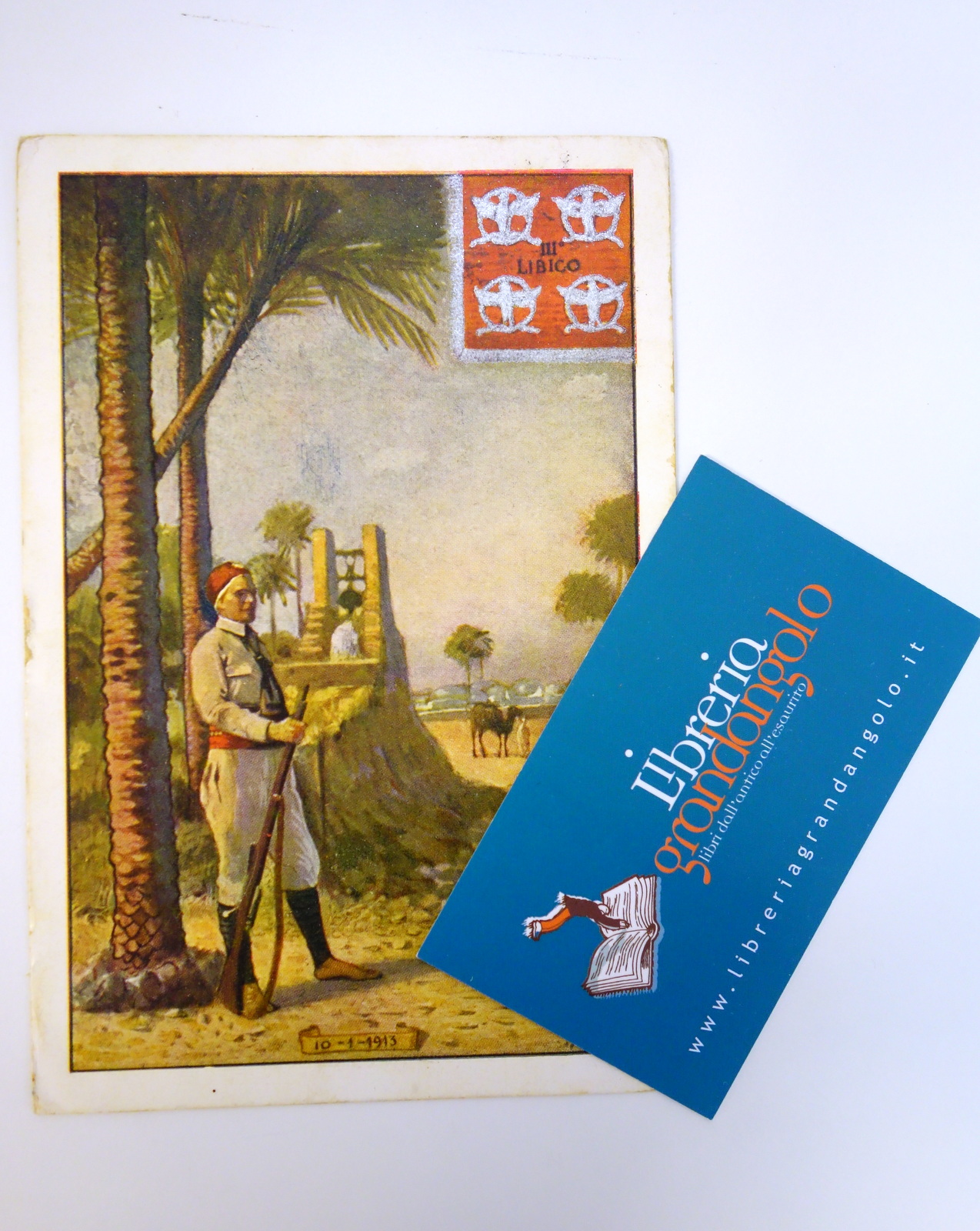 Cartolina III Battaglione Libico i Rossi viaggiata 1935 affrancatura coloniale