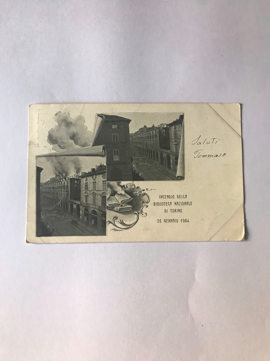 Cartolina Incendio Della Biblioteca Nazionale Di Torino 26/01/1904 Viaggiata