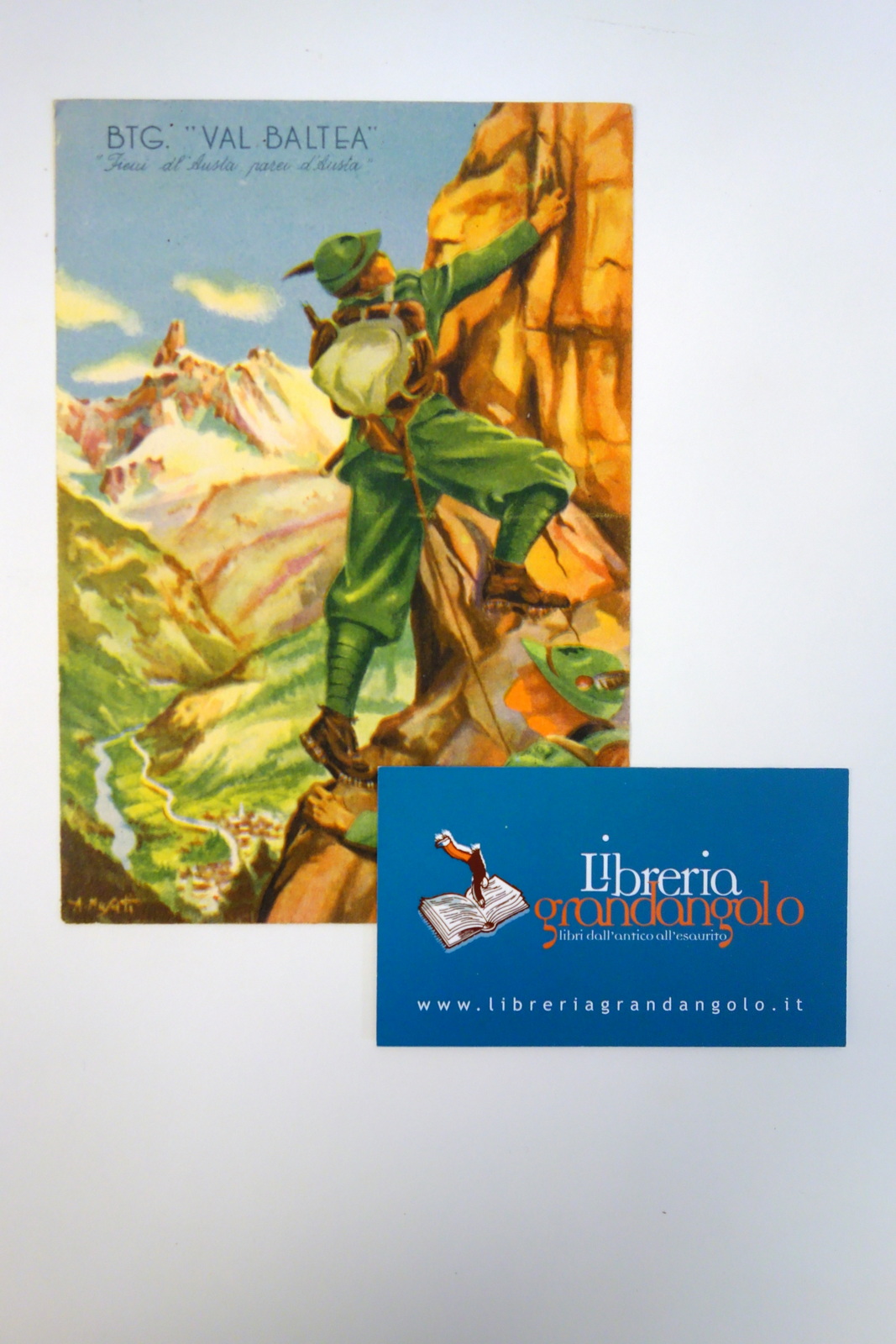 Cartolina IV Reggimento Alpini Medaglia d'Oro Btg. Val Baltea viaggiata …