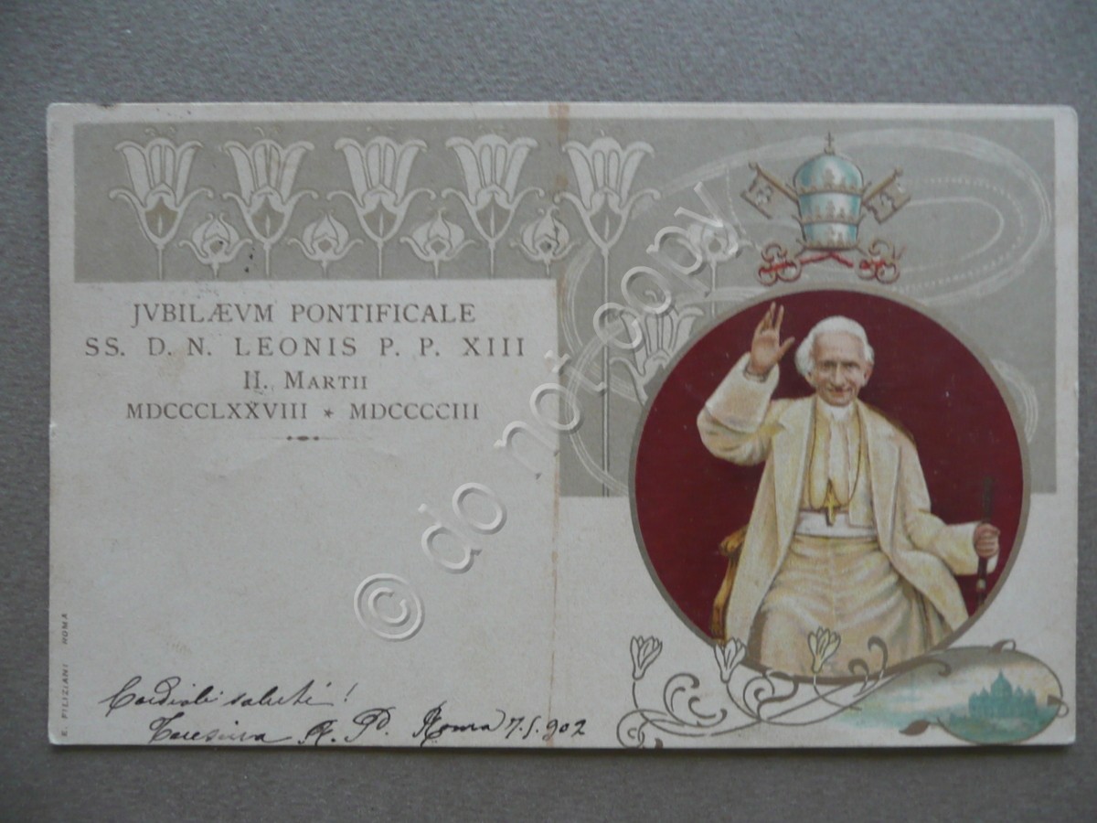 Cartolina Jubilaeum Pontificale Leone XIII Papa 1902
